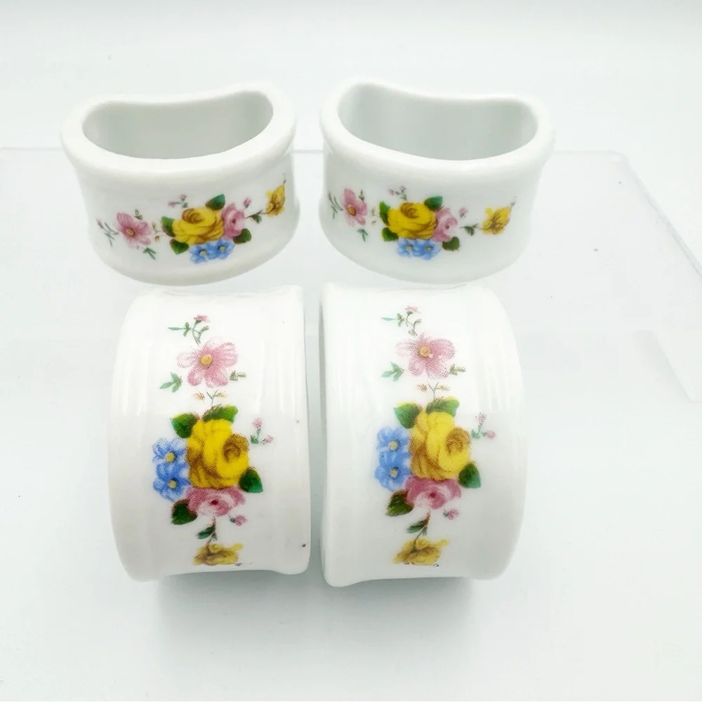 NEW Floral Porcelain Cottagecore Napkin Rings